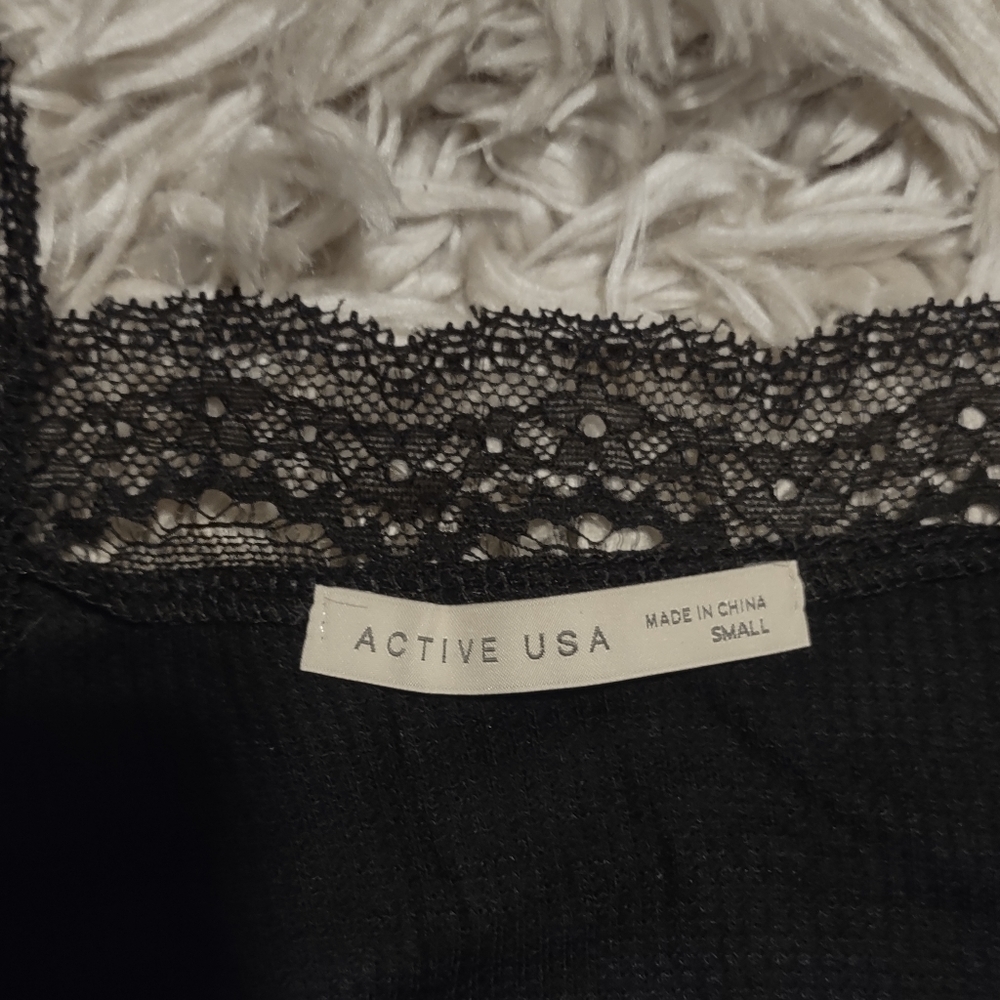 Ribbed 2 Piece Black Pajama Set Size Small - Picture 6 of 10